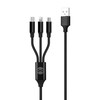 Techonic Forever 3in1 kabelis USB - Lightning + USB-C + microUSB 1,2 m 2A juodos spalvos