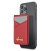 Guess dėklas Wallet Card Slot Magsafe Saffiano (GUWMSSASLRE) rudonos spalvos