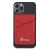 Guess dėklas Wallet Card Slot Magsafe Saffiano (GUWMSSASLRE) rudonos spalvos