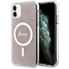 Apple iPhone 11 Guess dėklas 4G MagSafe (GUHMN61H4STP) rožinės spalvos