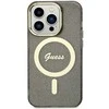 Guess dėklas skirtas iPhone 11 GUHMN61HCMCGK juodas kietas dėklas Glitter Gold MagSafe