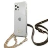 Apple iPhone 12 / 12 Pro Guess dėklas 4G Gold Chain (GUHCP12MKC4GSGO) skaidrus