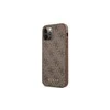 Apple iPhone 12 / 12 Pro Guess Dėklas 4G Metal Gold Logo (GUHCP12MG4GFBR) rudos spalvos