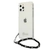Guess GUHCP12MKPSBK Apple iPhone 12/12 Pro 6,1″ skaidrus kietas dėklas juodos spalvos Pearl