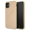 Apple iPhone 12 / 12 Pro Guess dėklas Saffiano Vintage Script (GUHCP12MRSAVSLG) aukso spalvos