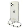 GUESS GUHCP12MKPSWH KIETAS DĖKLAS SKAIDRUS Baltas PEARL IPHONE 12/12 PRO