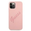 Guess GUHCP12LLSVSPI Apple iPhone 12 Pro Max 6,7″ rožinės spalvos kietas dėklas Script Vintage