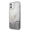 Apple iPhone 12 Pro Max Guess dėklas Glitter Vintage Script (GUHCP12LGLVSSI) sidabrinės spalvos