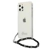Guess GUHCP12LKPSBK Apple iPhone 12 Pro Max 6,7″ skaidrus kietas dėklas juodos spalvos Pearl