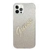 Dėklas GUESS GLITTER GRADIENT SCRIPT IPHONE 12 PRO MAX GOLD