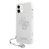 Apple iPhone 12 Pro Max Guess dėklas 4G Sidabrinis Charms Collection (GUHCP12LKS4GSI) skaidrus
