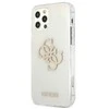 Guess GUHCP12LPCUGL4GTR Apple iPhone 12 Pro Max 6,7″ skaidrus kietas dėklas Glitter 4G Big Logo