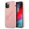 Guess GUHCP12LLSVSPI Apple iPhone 12 Pro Max 6,7″ rožinės spalvos kietas dėklas Script Vintage