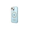 Apple iPhone 13 Guess Dėklas Gold Outline Translucent MagSafe (GUHMP13MHTCMB) mėlynos spalvos