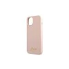 Apple iPhone 13 Guess dėklas silikoninis Script Gold Logo Magsafe (GUHMP13MLSLMGLP) light rožinės spalvos