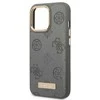 Apple iPhone 13 Guess dėklas Peony Logo Plate MagSafe (GUHMP13MSAPSTG) pilkos spalvos