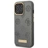 Apple iPhone 13 Guess dėklas Peony Logo Plate MagSafe (GUHMP13MSAPSTG) pilkos spalvos