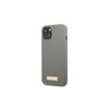 Apple iPhone 13 Guess Dėklas silikoninis Logo Plate MagSafe (GUHMP13MSPLG) pilkos spalvos