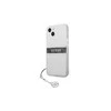 GUESS KIETAS DĖKLAS GUHCP13SKB4GGR IPHONE 13 MINI PILKAS DIRŽELĖ CHARM SKAIDRUS