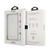 Guess GUHCP13SKPSWH iPhone 13 mini 5,4" skaidrus kietas dėklas Baltas Pearl