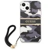 Apple iPhone 13 Mini Guess dėklas Camo Strap Collection (GUHCP13SKCABBK) juodos spalvos