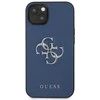 Apple iPhone 13 Mini Guess dėklas Saffiano 4G Metal Logo (GUHCP13SSA4GSBL) mėlynos spalvos