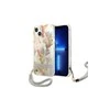 Apple iPhone 13 Mini Guess dėklas Flower Strap (GUHCP13SHFLSU) violetinės spalvos