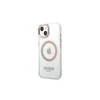 Apple iPhone 13 Pro Guess Dėklas Metal Outline Magsafe (GUHMP13LHTRMP) rožinės spalvos