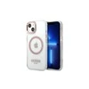 Apple iPhone 13 Pro Guess Dėklas Metal Outline Magsafe (GUHMP13LHTRMP) rožinės spalvos