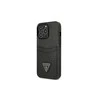 Dėklas Guess GUHCP13LPSATPK iPhone 13 Pro / 13 6,1" juoda/juodas hardcase SaffianoTriangle Logo Cardslot