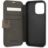 Dėklas Apple iPhone 13 Pro Max Guess Book 4G didelis metalinis logotipas (GUBKP13X4GMGBR) rudos spalvos