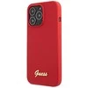 Guess telefono dėklas iPhone 13 Pro Max 6,7 GUHCP13XLSLMGRE bordo spalvos hard telefono dėklas Silikoninis Vintage auksinis Logo