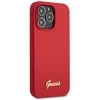 Guess telefono dėklas iPhone 13 Pro Max 6,7 GUHCP13XLSLMGRE bordo spalvos hard telefono dėklas Silikoninis Vintage auksinis Logo