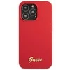 Guess telefono dėklas iPhone 13 Pro Max 6,7 GUHCP13XLSLMGRE bordo spalvos hard telefono dėklas Silikoninis Vintage auksinis Logo