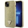 Apple iPhone 14 Guess dėklas Rhinestone Triangle (GUHCP14SHDGTPD) aukso spalvos