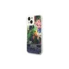 Apple iPhone 14 Guess dėklas Flower Liquid Glitter mėlynos spalvos