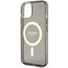 Apple iPhone 14 Guess dėklas Glitter Gold MagSafe (GUHMP14SHCMCGK) juodos spalvos