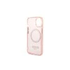 Apple iPhone 14 Guess Dėklas Gold Outline Translucent MagSafe (GUHMP14SHTCMP) rožinės spalvos