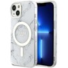 Apple iPhone 14 Guess dėklas Marble MagSafe (GUHMP14SPCUMAH) baltos spalvos
