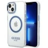 Apple iPhone 14 Plus Guess Dėklas Metal Outline Magsafe (GUHMP14MHTRMB) mėlynos spalvos
