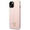 Guess dėklas, skirtas iPhone 14 Plus 6,7 GUHCP14MSLTGP rožinis kietas dėklas, skirtas Silicone Line – trikampis