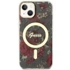 Dėklas GUESS GUHMP14MHCFWSA IPHONE 14 PLUS / 15 PLUS 6.7 "Žalias / KHAKI HARDCASE FLOWER MAGSAFE