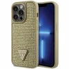 Apple iPhone 14 Pro Guess dėklas Rhinestone Triangle (GUHCP14LHDGTPD) aukso spalvos