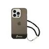 Apple iPhone 14 Pro Guess dėklas Translucent Stap Pearl juodos spalvos