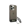 Apple iPhone 14 Pro Guess dėklas Translucent Stap Pearl juodos spalvos