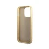 GUESS dėklas skirtas Apple iPhone 14 Pro GUHCP14LHGGSHD (Glitter Flakes Script Metal Logo) aukso spalvos