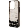 Apple iPhone 14 Pro Guess dėklas Liquid Glitter 4G Transculent (GUHCP14LLC4PSGK) juodos spalvos
