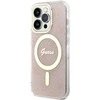 Apple iPhone 14 Pro Guess dėklas 4G MagSafe (GUHMP14LH4STP) rožinės spalvos
