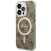 Apple iPhone 14 Pro Guess dėklas 4G MagSafe (GUHMP14LH4STW) rudos spalvos