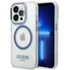 Guess GUHMP14LHTRMB Apple iPhone 14 Pro 6,1″ mėlynas kietas dėklas Metal Outline Magsafe